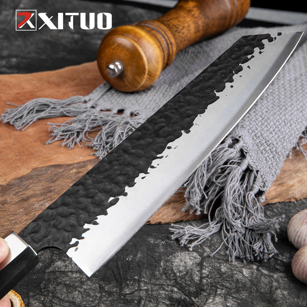 XITUO 8 inch Chef Knives Professional Octagonal Handle Forging High Carbon  Steel Cleaver Kitchen Knife Cooking